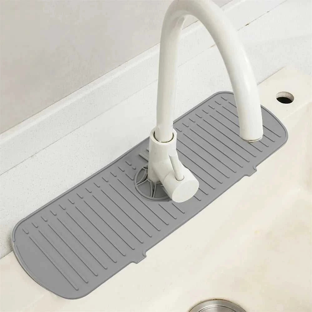 Silicone Drain Mat, Kitchen Faucet Sink Splash Guard, Sink Draining Pad Behind Faucet,For Kitchen & Bathroom Countertop Protect The jack market .AU The jack market .AU $ 50 14:29#35CM White
