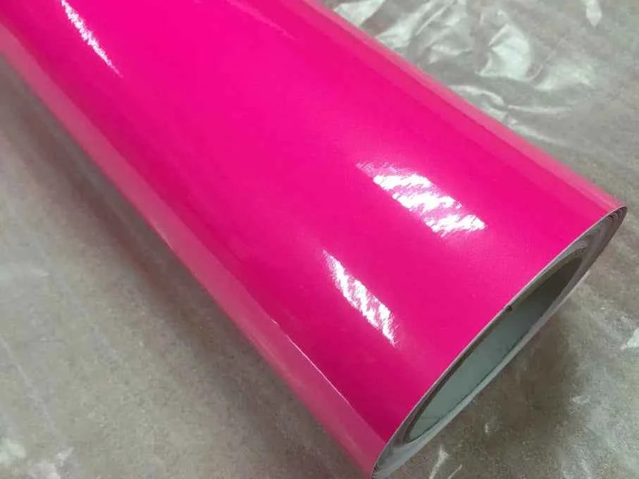 Premium Car Styling Glossy Fluorescent Yellow Vinyl Sticker Glossy Fluorescent yellow Vinyl Wrap Self Adhesive Sticker