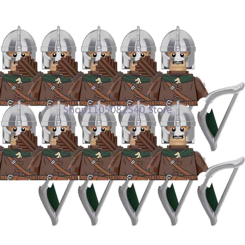 MOC Military Soldier Movie Character Building Blocks Accessories Medieval Castle Knight Helmet Shield Mini Brick Gift Toy E008