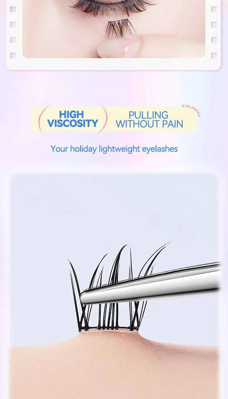Animal Series No-Glue False Eyelashes - Natural Curl & Volume, Easy Application for Beginners