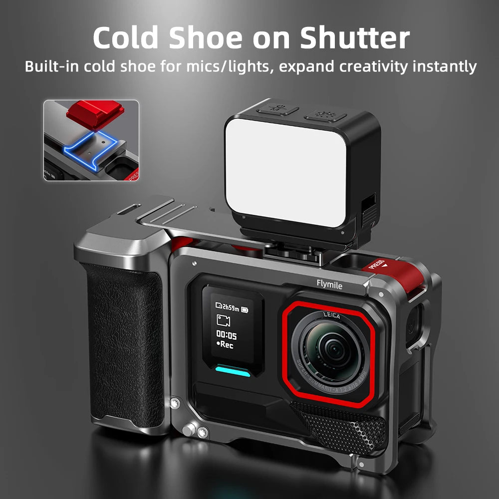 For Insta360 Ace Pro 2 Grip Kit Camera Metal Frame Case with Shutter Button for Insta 360 Ace Pro 2 Accessories