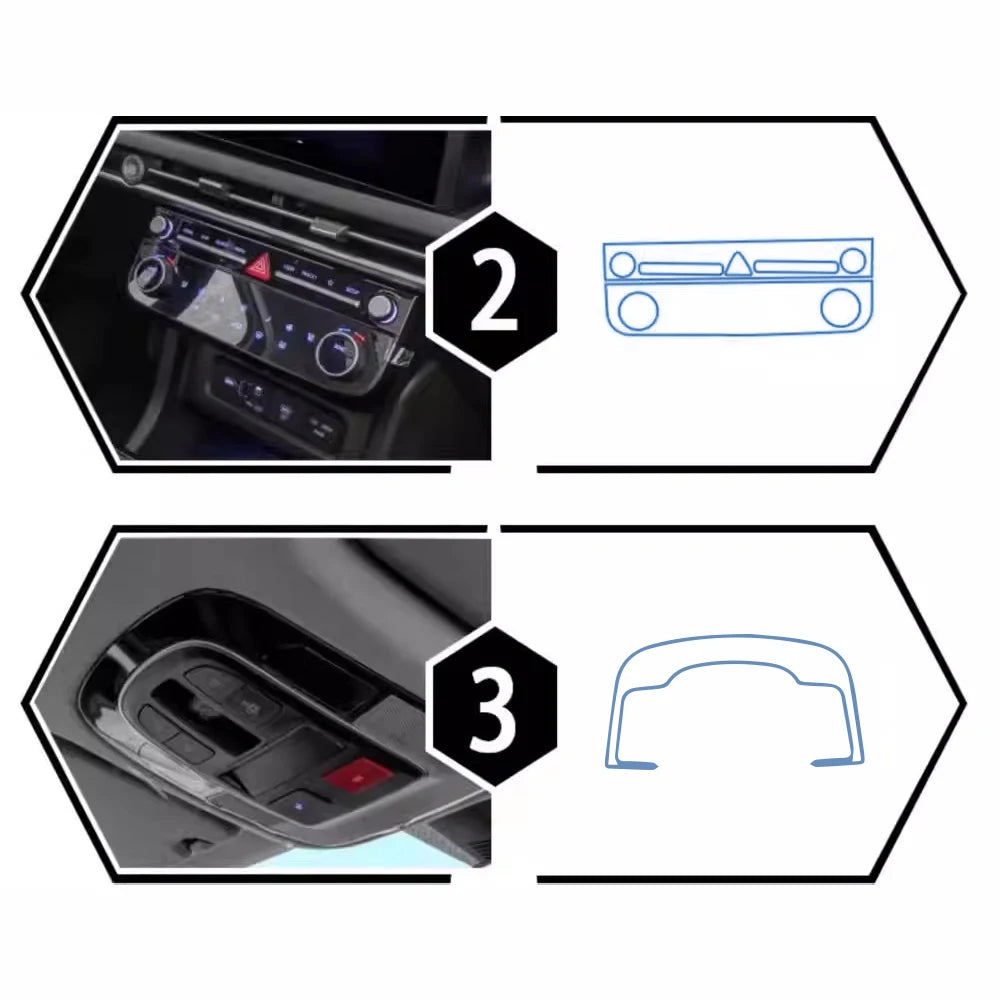 Car Interior Transparent TPU Film for Hyundai Tucson 2025 2026 Gear Panel GPS Navigation Center Console Pre-cut PPF Accessories