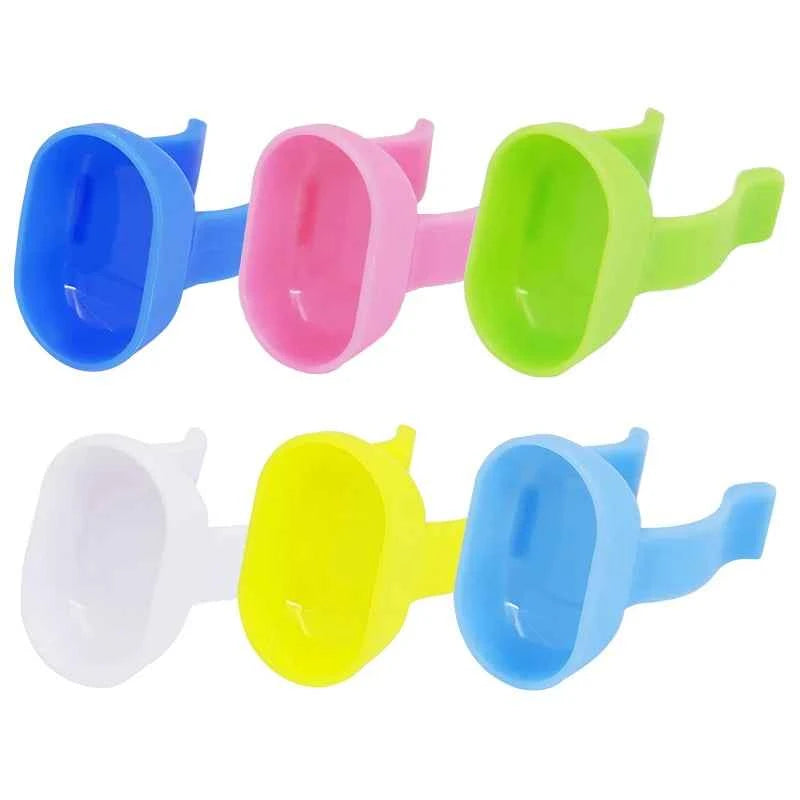10pcs Dental Mixing Finger Ring Bowl Cup Plastic Silicone Holder Random Color Dappen Dish Prophy Paste Rings Handy Tool