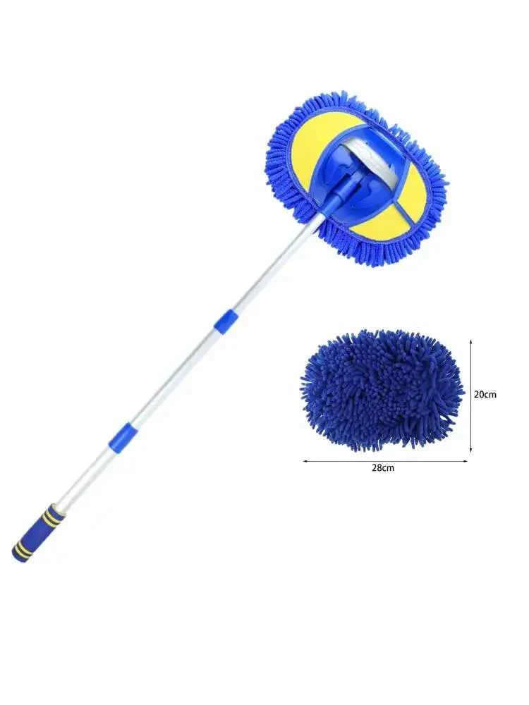 Car Washing Mop Kit with Long Handle Microfiber Car Cleaning Brush Kit Telescoping Car Washing Brush Mop Kit Scratch Free
