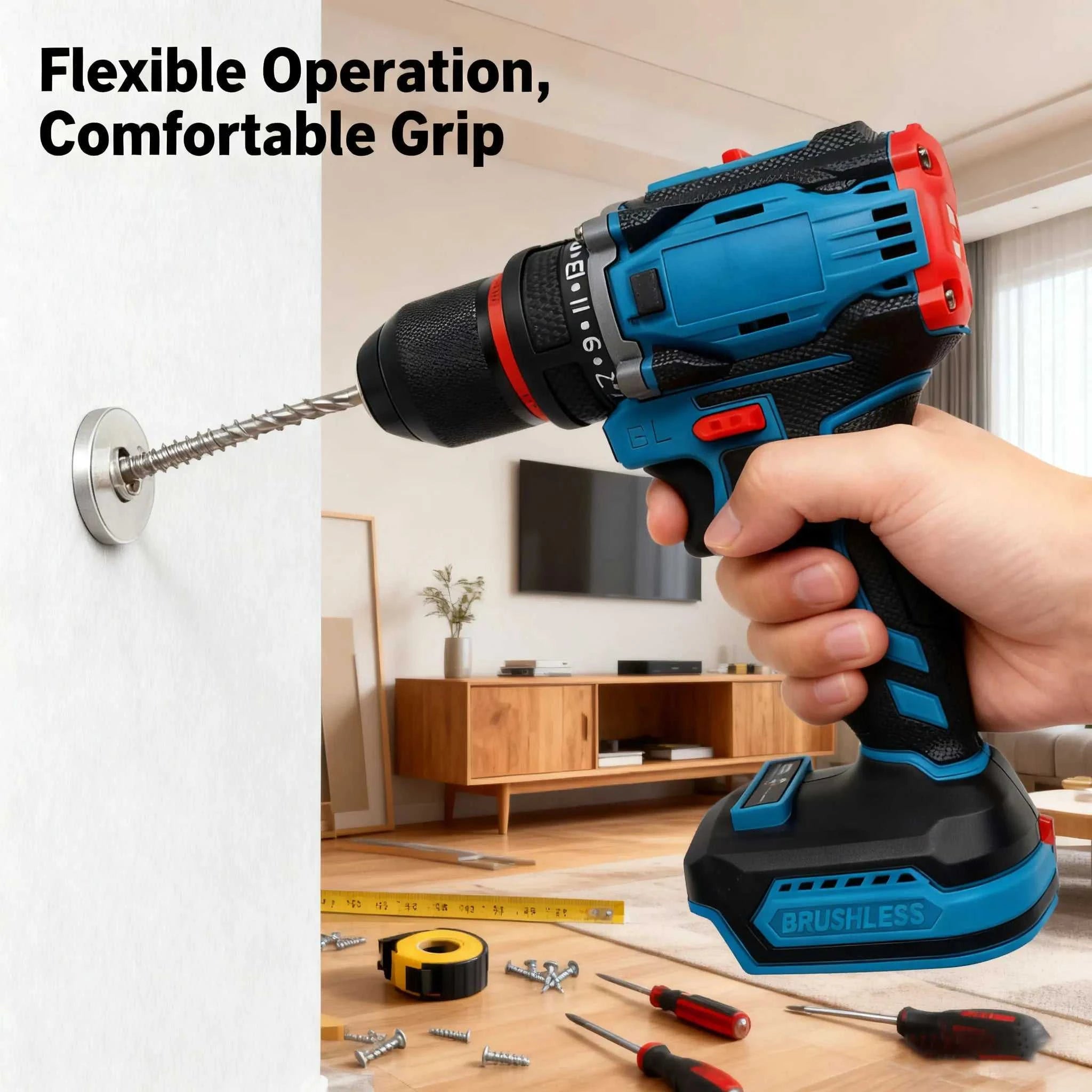 10mm Brushless Electric Impact Drill Driver 2-Speed Cordless Power Tool for Home DIY Construction 18V Battery Not Included The jack market .AU The jack market .AU Home $ 84 14:771#No battery
