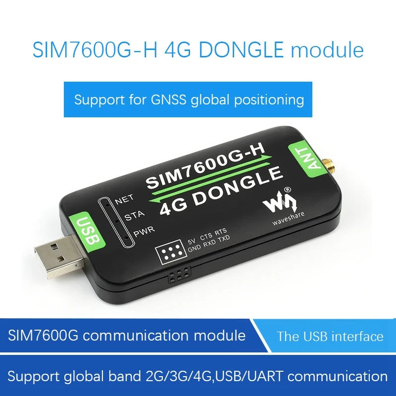 BAAE Waveshare SIM7600G-H 4G DONGLE Module an Internet Access Module for Raspberry Pi GNSS Global Communication