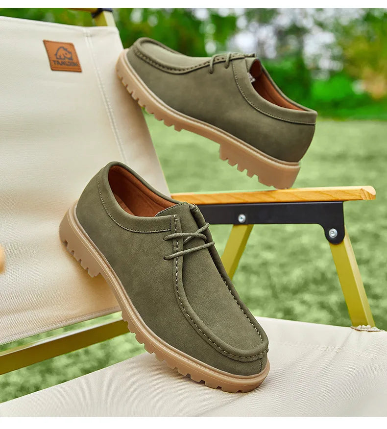New 2025 Spring Autumn Outdoor Men's Walking Shoes Men Durable Sole Casual Loafers Male Fashion Cow Leather Footwear