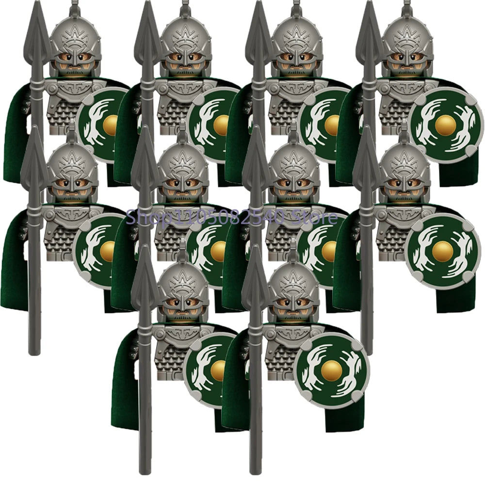 MOC Military Soldier Movie Character Building Blocks Accessories Medieval Castle Knight Helmet Shield Mini Brick Gift Toy E008