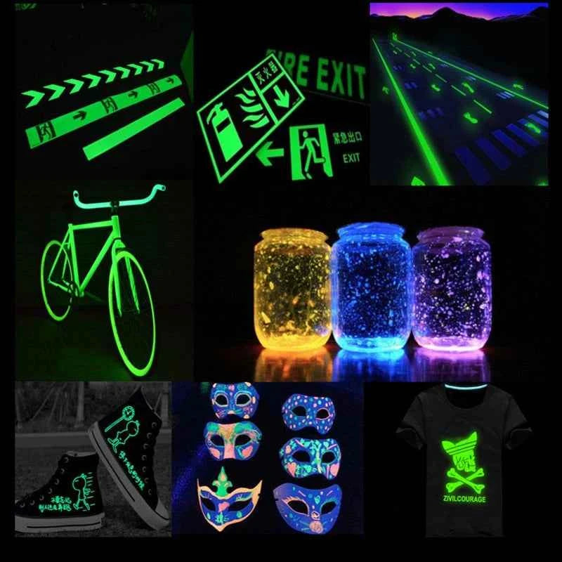 BrightGlow Ultrafine Fluorescent Phosphor Powder - Luminous Glow in the Dark Pigment for Vibrant Coatings