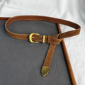 Women's Fashion Faux Suede Genuine Leather Corset Female Cummerbund Coat Waistband Dress Decration Narrow Belt J553