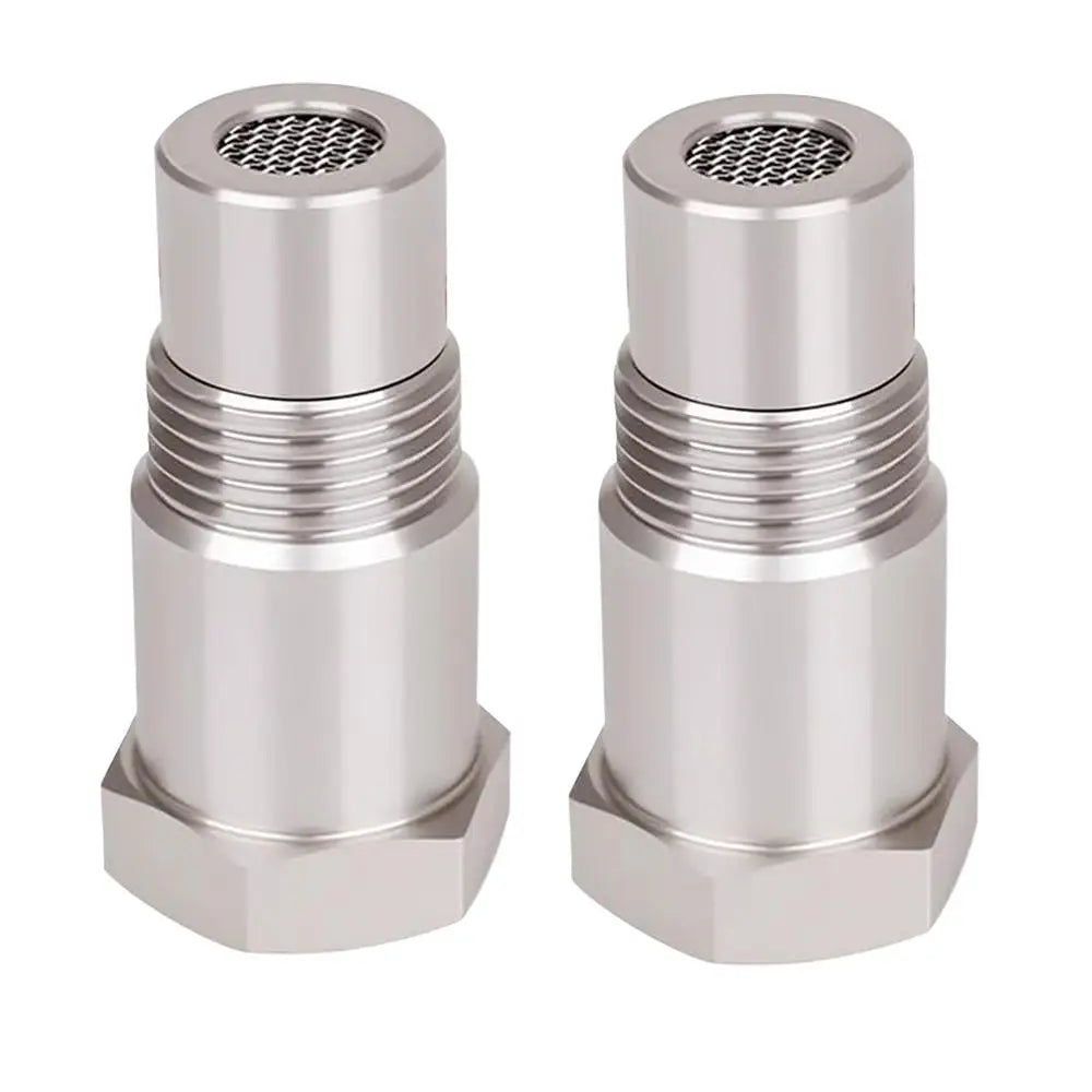 Spark Plug Non Fouler O2 Sensor 2 Pieces Stainless Steel O2 Sensor Plug Automotive Replacement Connector For Engine Bypass Drain