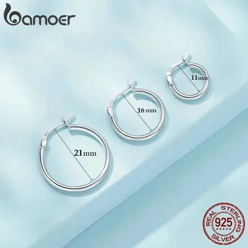 BAMOER 925 Sterling Silver Bold Classic Hypoallergenic Hoop Earrings, 14K White Gold Plated Glossy Tube Earrings for Women Gift The jack market .AU The jack market .AU Jewellery & Chains $ 65 200000226:365458#Gold - 21mm;200007763:201336100