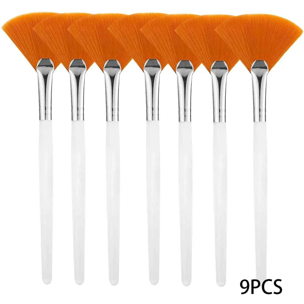 3/9 Pieces Facial Fan Mask Brushes Soft Mask Brush Applicator Esthetician Facial Mask Brushes For Women Girls Cosmetic Tools