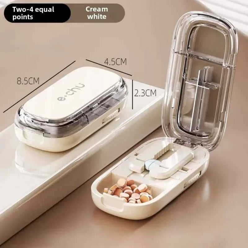 3in1 Medicine Cutter Precise Cutting Into Half / Third / Quarter Drug Divider Organizer Portable Tablet Splitting Pills Splitter