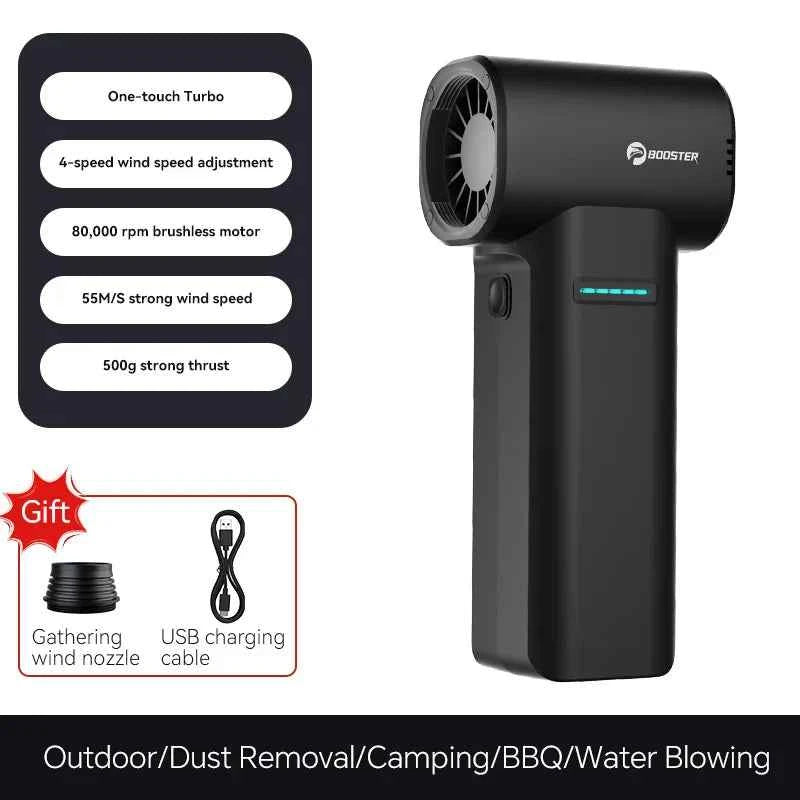 Booster TF40 Turbo Fan - Handheld High-Speed Blower for Dust & Water Removal, Perfect for Cars & Snow Cleanup