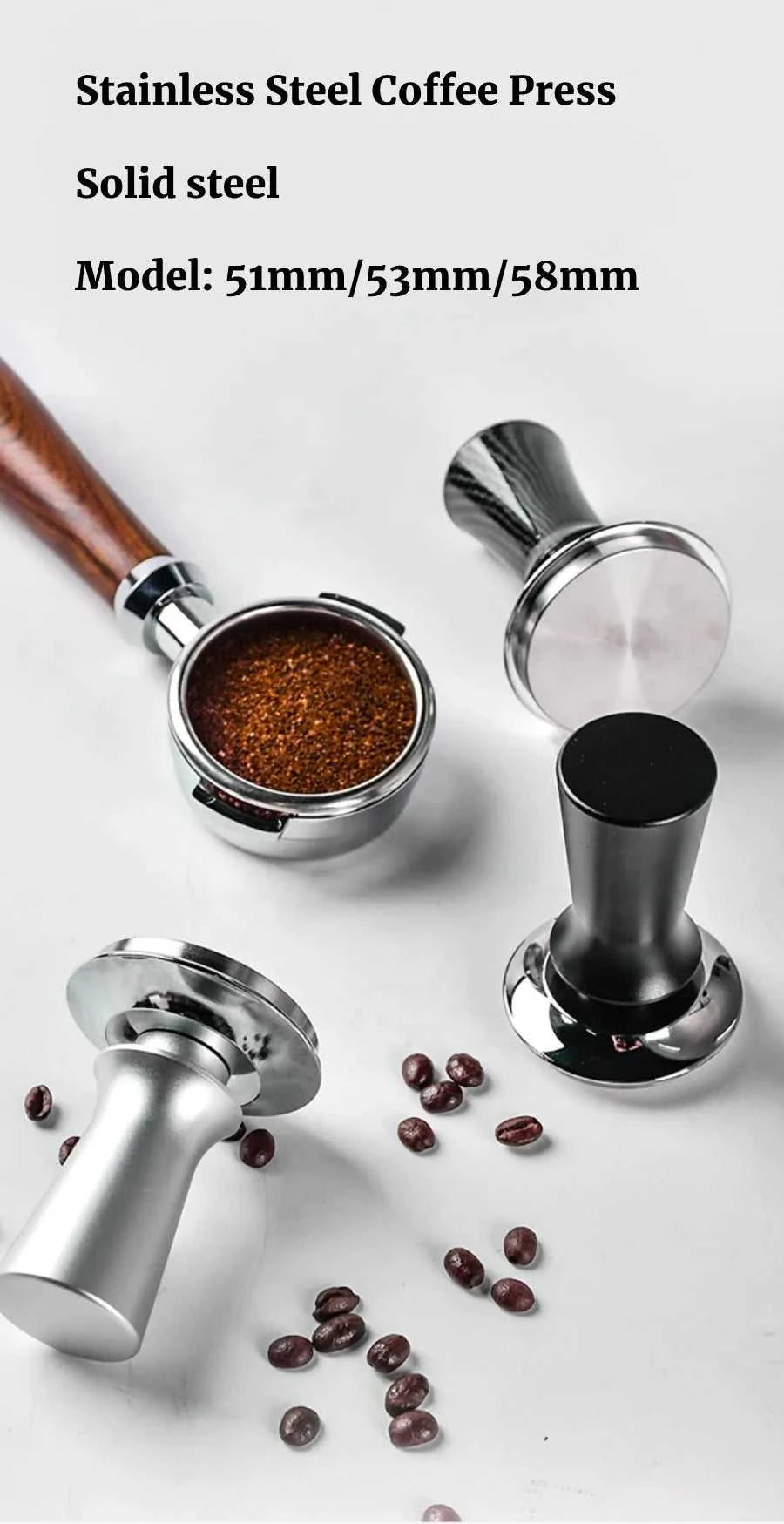 58mm 53mm 51mm Espresso Tamper Barista Coffee Tamper with Calibrated Spring Loaded Stainless Steel Tampers The jack market .AU The jack market .AU $ 36 14:200006152#53MM(CAN USE FOR 54)