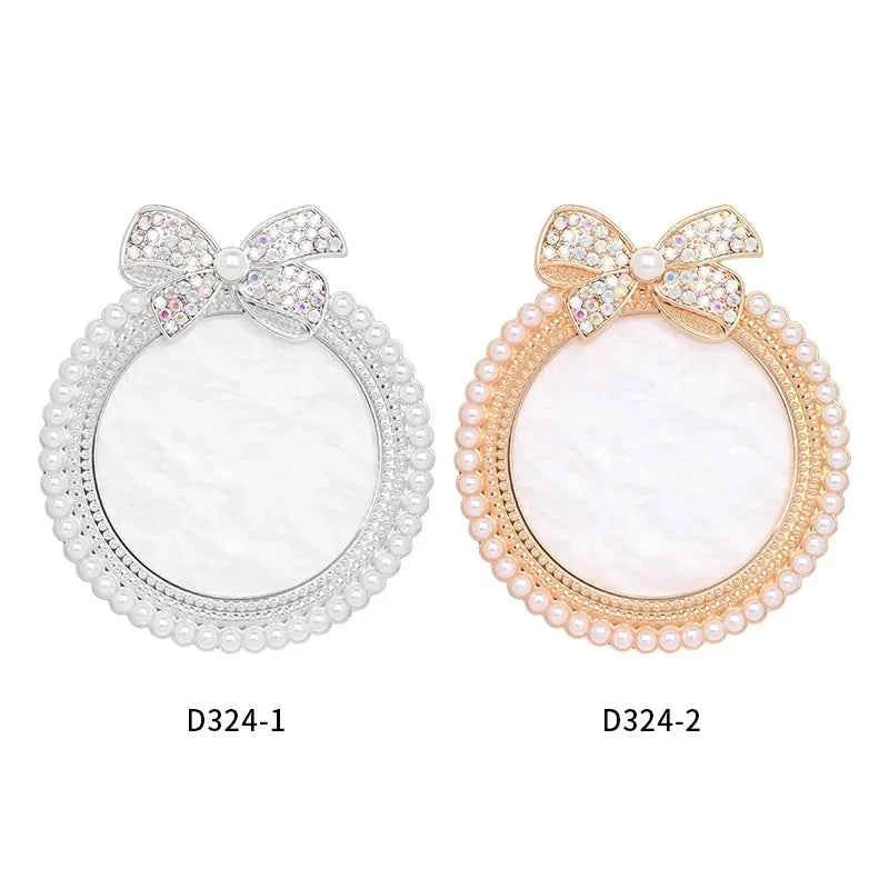 Agate Resin Nail Art Display Board with Sparkling Rhinestones and Bow, Nail Paint Gel Polish Palette