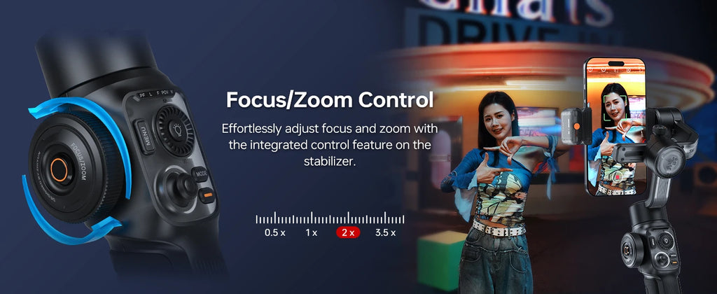 ZHIYUN Official SMOOTH 5S AI Smartphone Gimbal 3-Axis Gimbals Fill Light Phone Stabilizer for iPhone 15 Pro Max Android