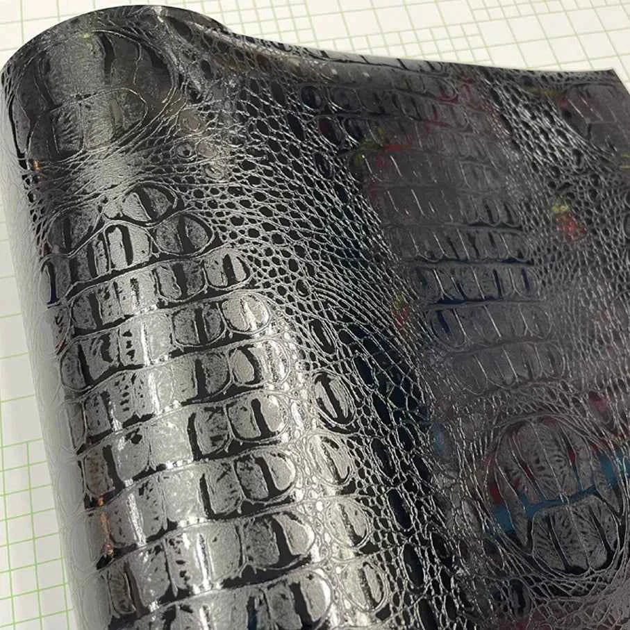 50CM*800CM Black Snake Skin Leather Grain Texture Vinyl Car Wrap Sticker Decal Film Adhesive Sticker Interior Car Styling