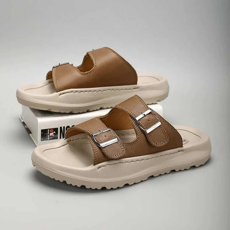 Italian Leather Double Buckle Cowhide Slippers for Men Hotel Beach Summer Shoes High Quality Slip on Light Flats Male Flip Flops The jack market .AU The jack market .AU Step Up Your Style: Trendy Shoes for Every Occasion! $ 90 14:193;200000124:100013888