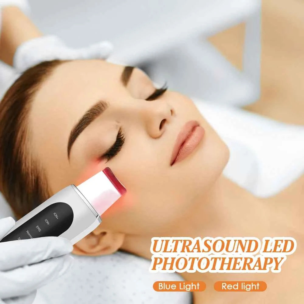 GlowWave Ultrasonic Skin Scrubber - Deep Cleansing Face Peeler for Blackhead Removal & Pore Refinement