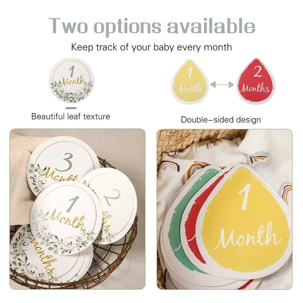 Baby Bear Milestone Number Monthly Memorial Cards Newborn Birthday Gifts Souvenir Newborn Birth Photo Photography Accessories