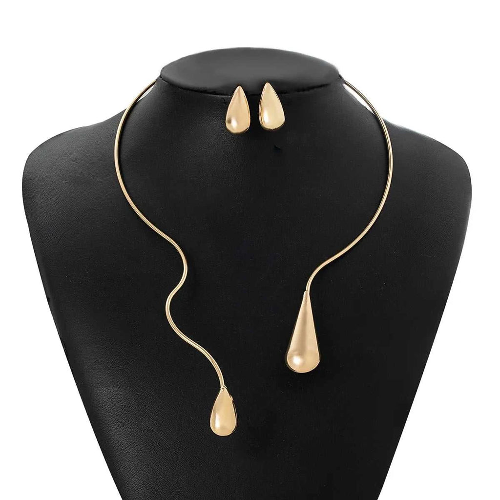 2-piece set of exaggerated Feng Shui drip geometric lines asymmetrical collar temperament versatile women's jewelry The jack market .AU The jack market .AU Jewellery & Chains $ 48 200001033:361180#XY-1078
