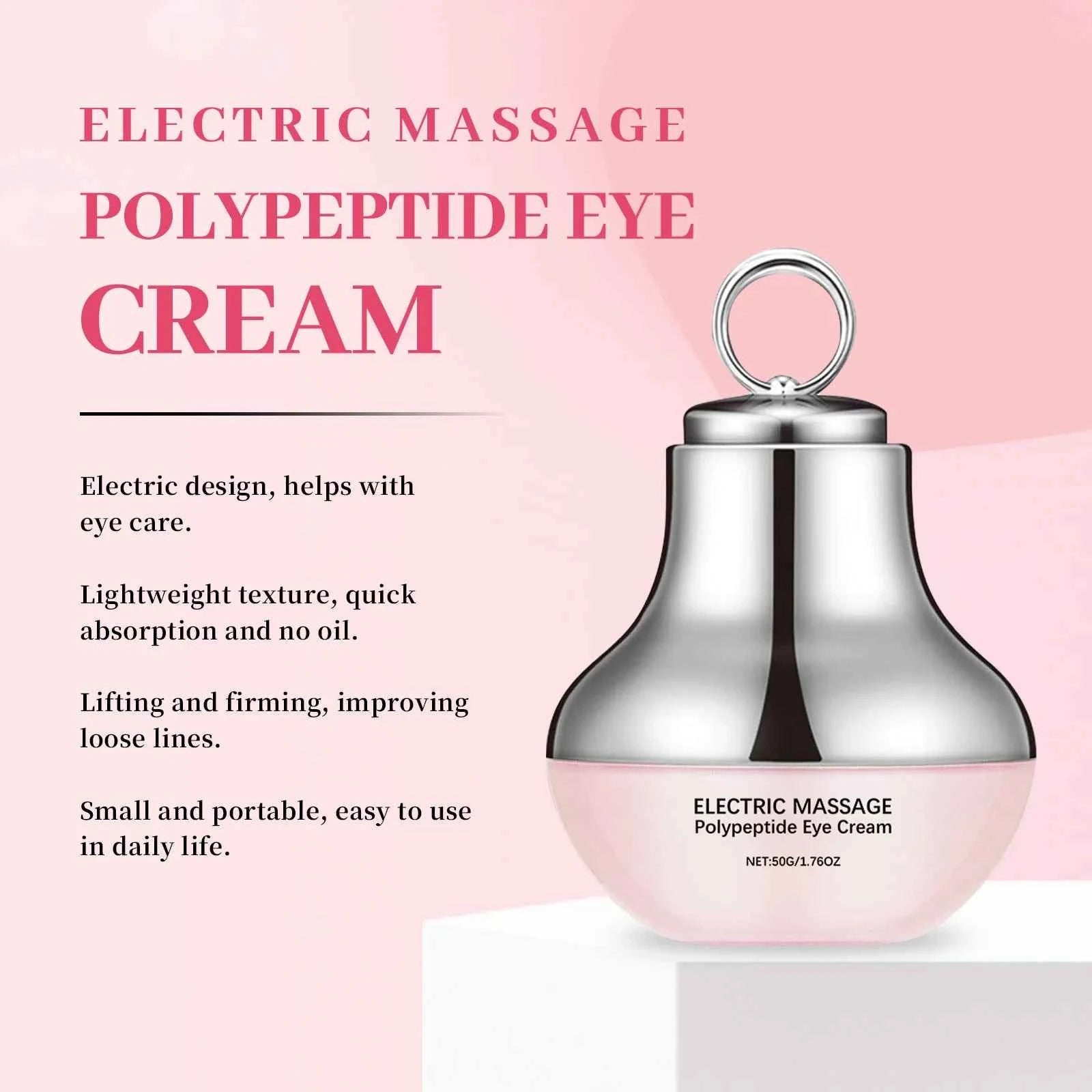 Polypeptide Eye Cream Electric Massage Eye Cream Lightening Dark Circles Puffiness Remove Eye Bags Brighten Eye Skin Care 50g