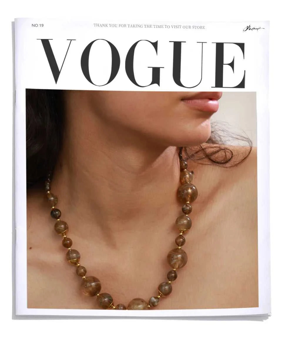 Yhpup New Arrivals Simulated Pearls Resin Acrylic Round Beads Chain Handmade Necklace Stainless Steel Trendy Jewelry Waterproof The jack market .AU The jack market .AU $ 54 200001034:2604813136#YH6980A Amber
