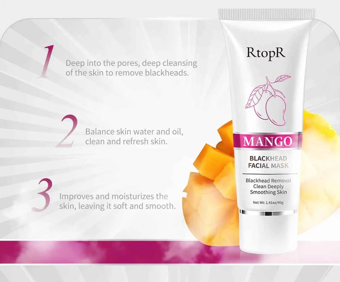 Mango Pore Cleansing Peel-Off Mask - Oil-Control, Blackhead Remover, Skin Brightening Treatment