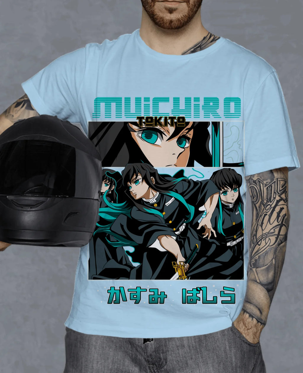 2026 Summer Demon Slayer Anime Muichiro Tokito Printed Loose Short-sleeved Pure Cotton Children's T-shirt Unisex Casual Loose