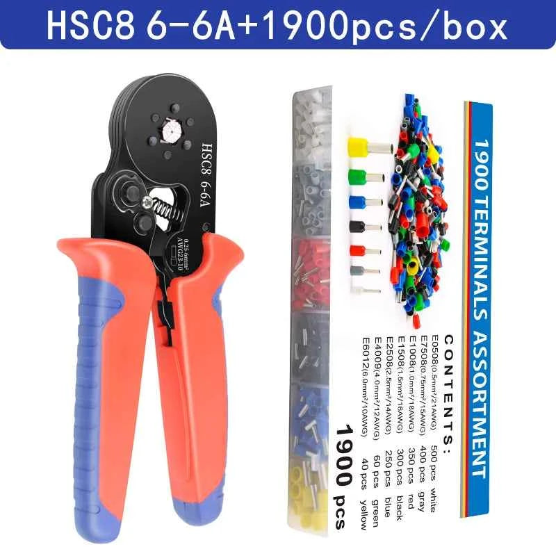 HSC8 Crimping Pliers - Versatile Wire Crimper for Ferrule Sleeves & Tubular Terminals