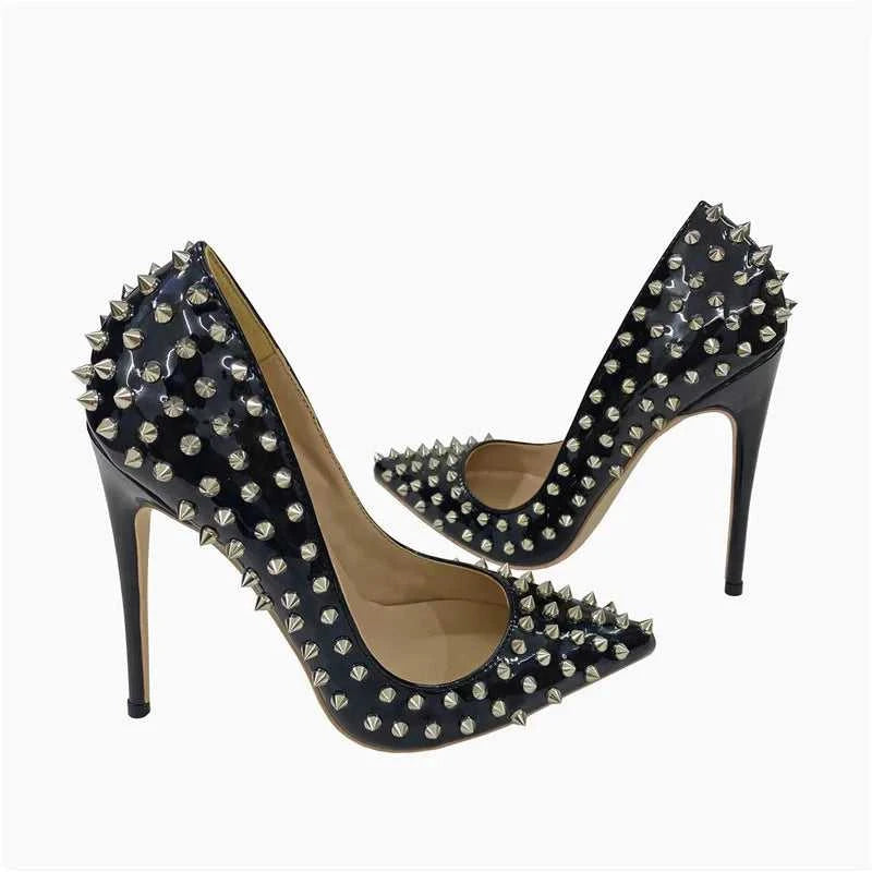 Super Thin Heel 8 10 12CM Sexy All Spikes Rivets Women Pumps Pointed Toe Super High Heels Party Nightclub Fashion Shoes Size 46 The jack market .AU The jack market .AU Step Up Your Style: Trendy Shoes for Every Occasion! $ 117 14:173#As Picture Shown;200000124:100010483
