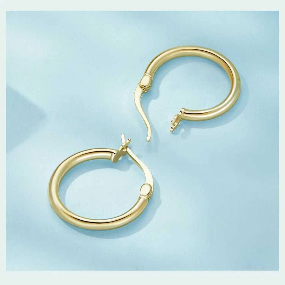 BAMOER 925 Sterling Silver Bold Classic Hypoallergenic Hoop Earrings, 14K White Gold Plated Glossy Tube Earrings for Women Gift The jack market .AU The jack market .AU Jewellery & Chains $ 65 200000226:365458#Gold - 21mm;200007763:201336100