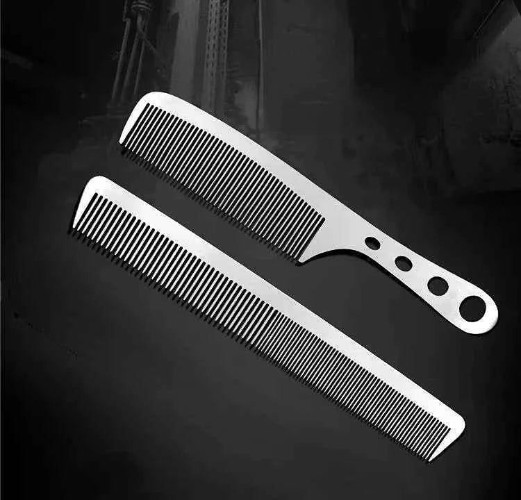 Titanium Steel Hair Comb - Ultra Thin, Anti-Static Design for Professional Barbers and Stylish Men