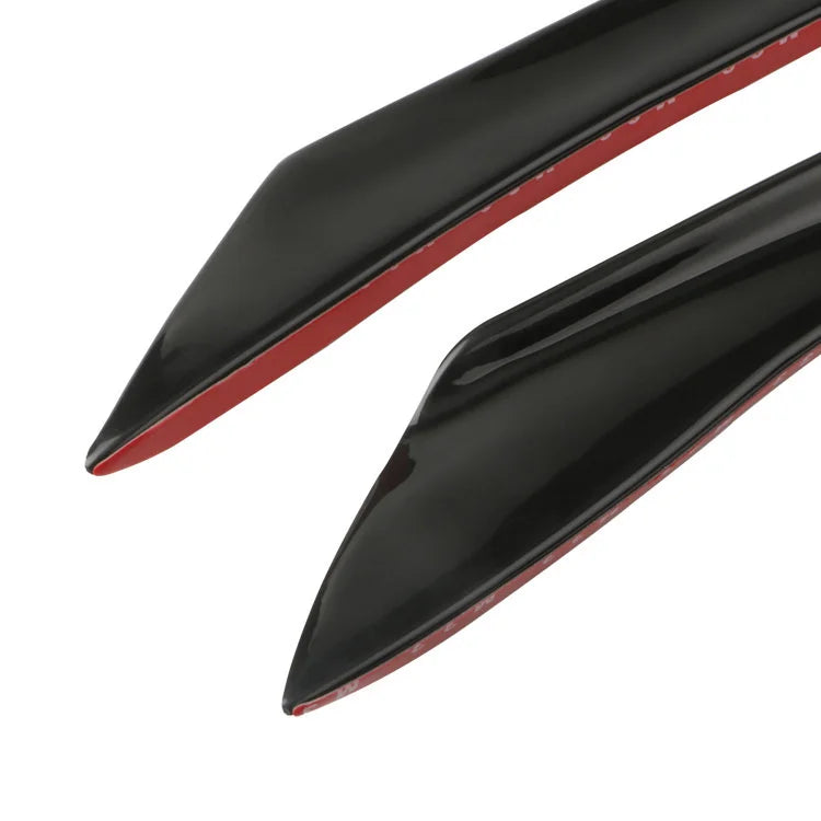 4pcs Universal Car Front Bumper Lip Fin Splitter Body Spoiler Canards Spoiler Car Tuning Canard Decor Black Carbon Fiber