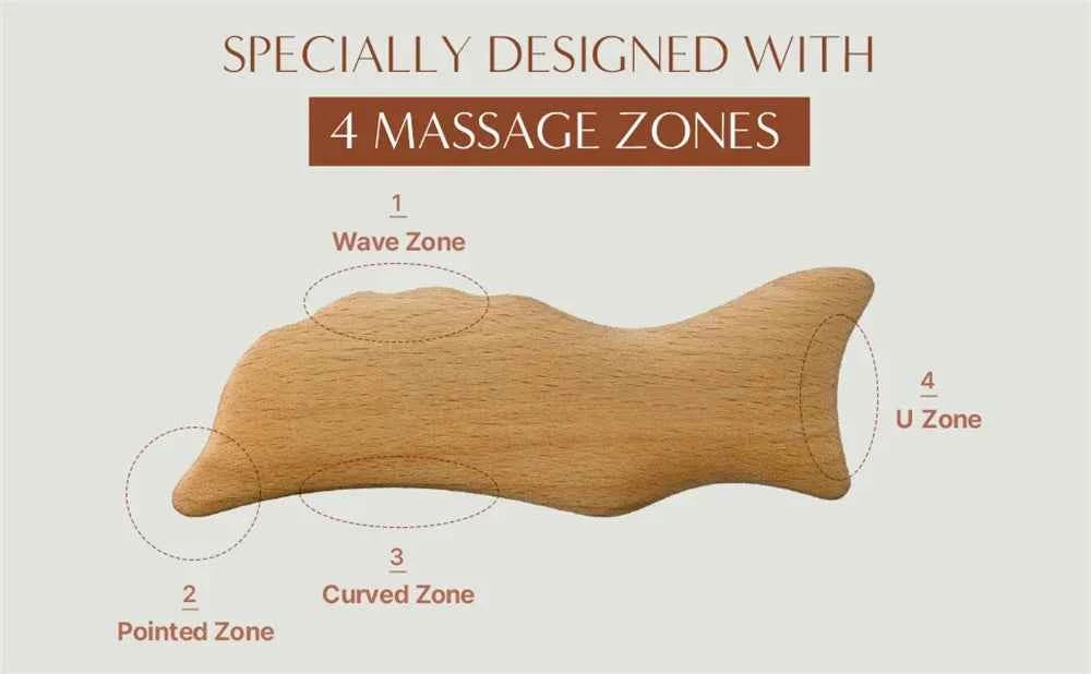 Wooden Whale Gua Sha Massage Tool - Beech Wood for Enhanced Body Circulation & Relaxation
