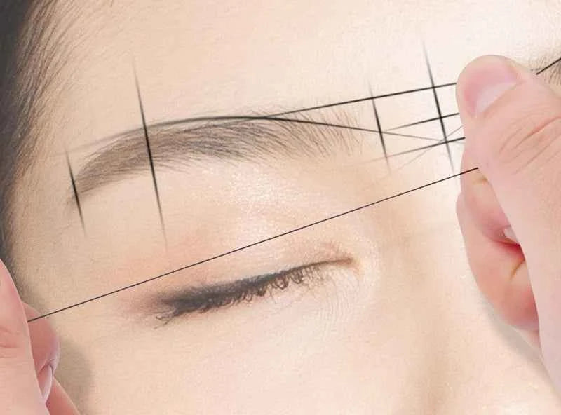 Microblading Mapping String - Liquid-Free Eyebrow Positioning Tool for Perfect Makeup Application