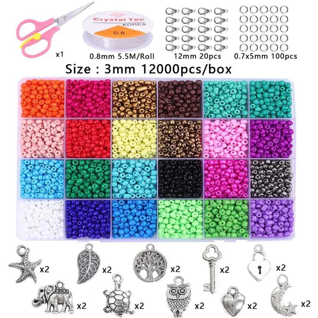 2–4mm Glass Rice Beads Kit 15–24 Grids, 15g/Grid 4000–24000pcs with Lobster Clasps & Cord for DIY Jewelry, Bracelets & Neckla The jack market .AU The jack market .AU Jewellery & Chains $ 76 14:29#BDH136-01