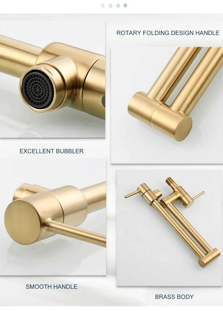 Brass Pot Filler Tap Wall Mount Foldable Kitchen Faucet Single Cold Single Hole Sink Tap Rotate Folding Spout Chrome Gold Black The jack market .AU The jack market .AU Home $ 174 14:29#Chrome Type A