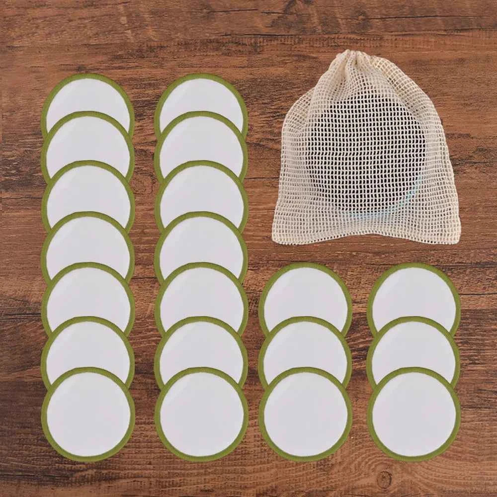 20Piece/Pack Makeup Remover Pads Washable Rounds Cleaning Cotton Reusable Facial Make Up Removal Pads Tool Matching Mesh Bag