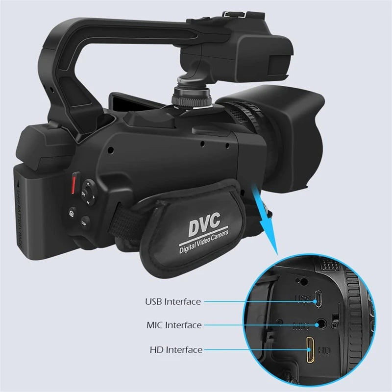 4K Professional Video Cameras for Photography 64MP Ultra HD 18X Digital Zoom Camcorders YouTube Live Streaming Vlog Recorder