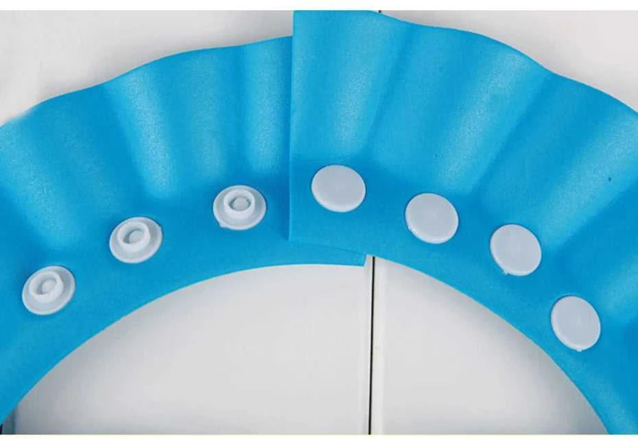 Adjustable Baby Bath Cap with Visor Hat - Waterproof Shower Protection Shampoo Splashguard Hair Wash Shield for Infants