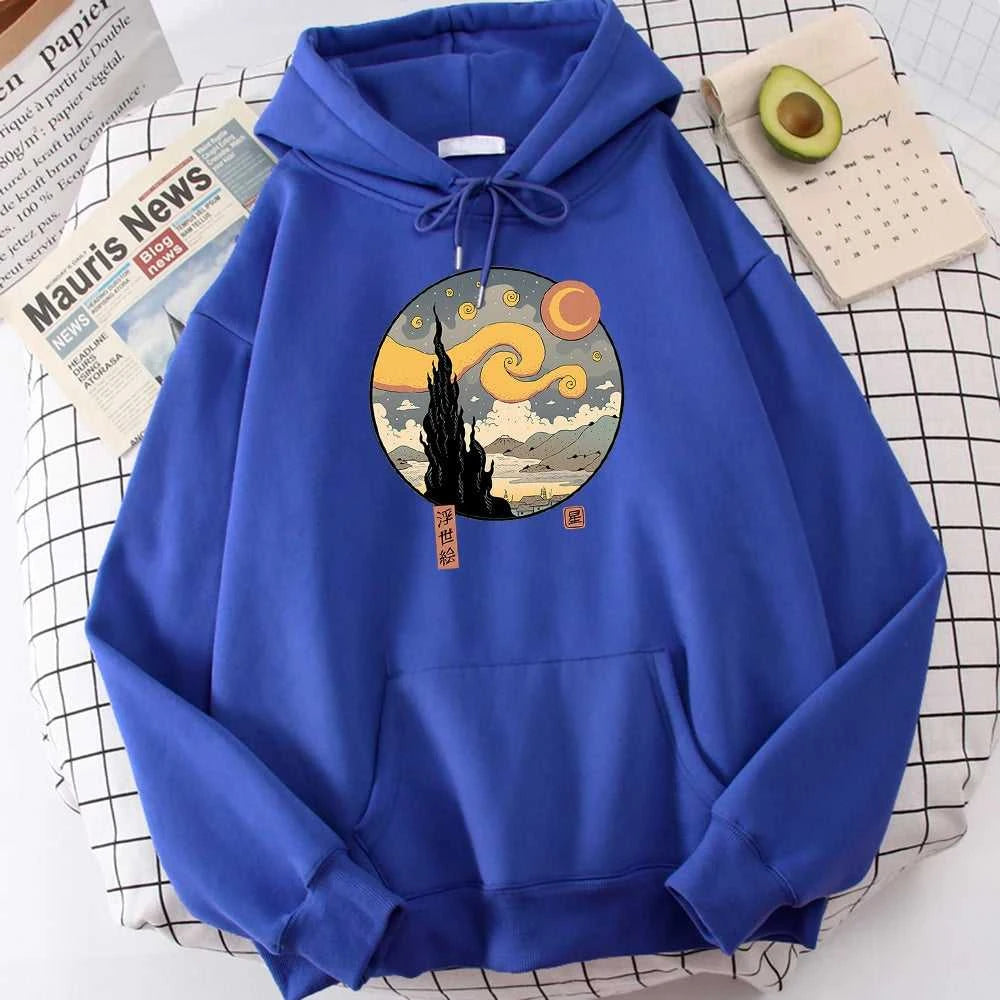 Starry Ukiyo-E Night Printing Hoodie Men Fashion Comfortable Hoody Autumn Fleece Sweatshirt Casual Warm Pullover Tops The jack market .AU The jack market .AU Men Fashion $ 37 14:771#Beige;5:4182