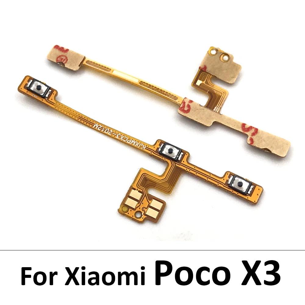 New For Xiaomi Poco F1 F2 X3 GT X4 Pro 5G M3 Pro A1 A2 A3 Lite Power Switch On Off Volume Key Button Flex Cable Replacement