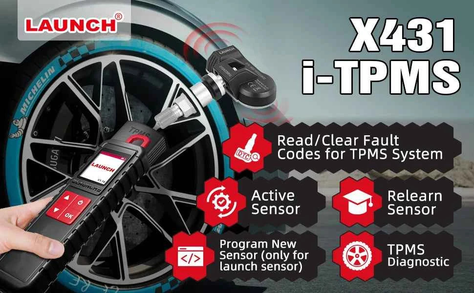 LAUNCH X431 i-TPMS Tire Pressure Diagnostic Tool Activate 315MHz/433MHz TPMS Sensor Programming Learning for X431 V VS TSGUN
