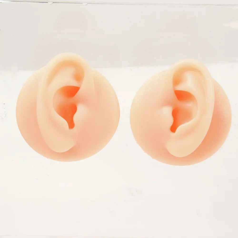 Soft Silicone Simulation Ear Nose Lip Tongue Models 3D Body Piercing Practice Parts for Piercing,Tattooing,Acupuncture Practice