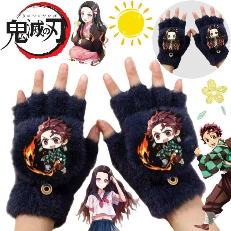 New Demon Slayer Tanjiro Kamado Nezuko Agatsuma Zen'itsu creative high-value DIY cartoon printed student warm flip mittens gift The jack market .AU The jack market .AU Little Wonders $ 61 14:193#gloves-01;977:1462#Flip-top gloves