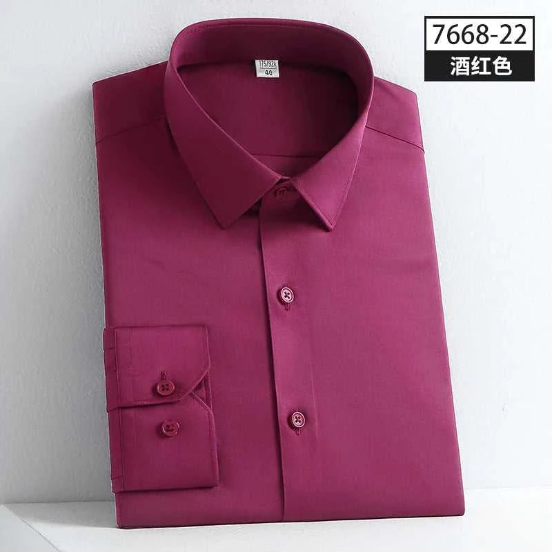 New Spring and Autumn Social Dress Ice Silk Long Sleeve Men's Shirt Business No Iron Casual Fit Pure White High Quality The jack market .AU The jack market .AU Men Fashion $ 41 14:771#21;5:100013888
