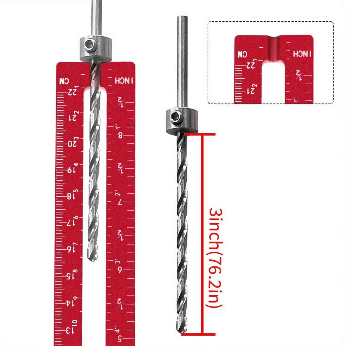 Handle Template Jig Drill Guide Cabinet Handle Knob Template Locator PunchTool, Metric/Inch Adjustable Wood Drilling Template